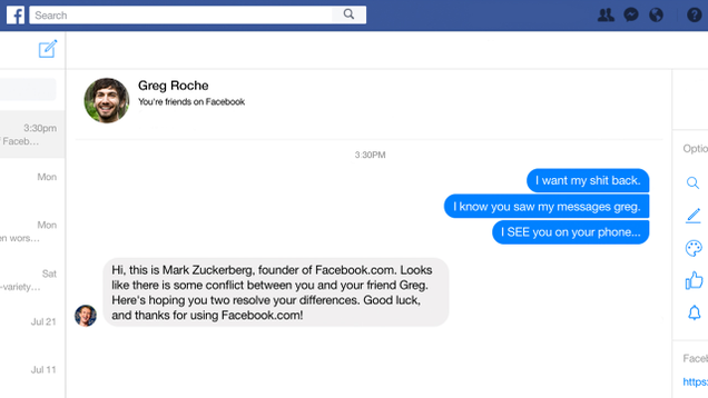Illustration for article titled Game Changer: Mark Zuckerberg Will Now Respond To You In Facebook Messenger If Your Friend Doesn’t Get Back To You Quickly Enough